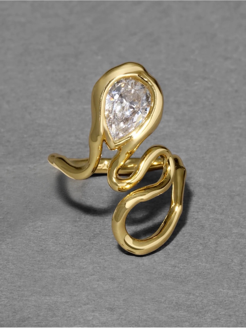 Asterales Floating Vine Ring Size 7 8 Gold Clear NEW Alexis Bittar JL29